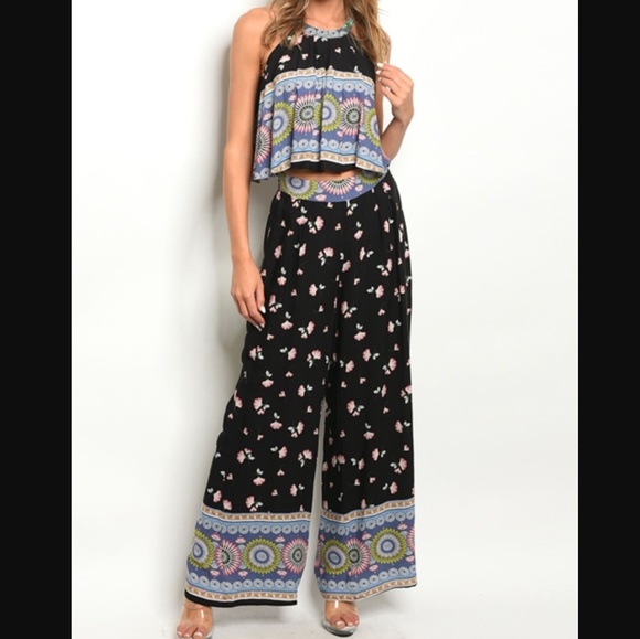GIGI Two Piece Set Wide Leg Pants & Swing Crop Top Floral Print Sizes S & L NWT - Picture 12 of 12